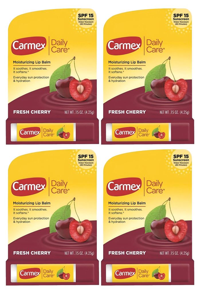 CARMEX - Lippenbalsem - 4 stuks - Kersenaroma - Zonnefactor Productafbeelding 