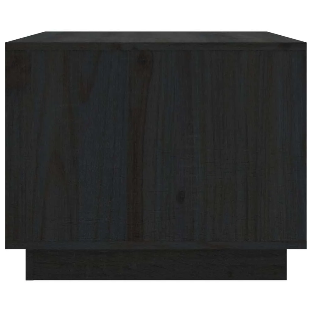 Tavolino da Caffè Nero 80x50x40 cm Legno Pino Massiccio Design - 7