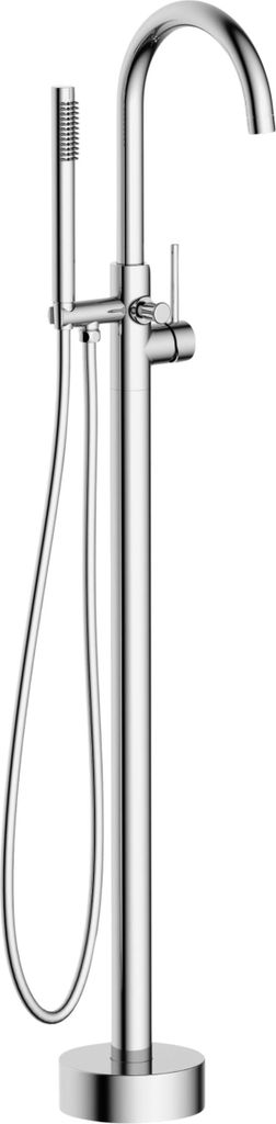 Balneo Freistehende Badewannenarmatur silber Edelstahl | Bodenstehend Wannenarmatur CASCADE CHROM