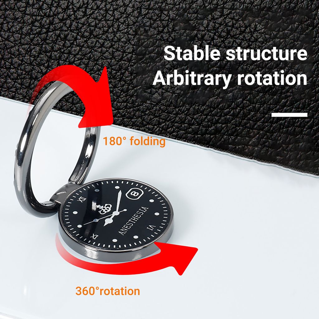 Fingerring -Telefonhalter 360 Grad Rotatable Multifunktional universeller Luxusuhr Finger Ring Telefon Rückenaufkleber Padhalterung für Außen-Sc...