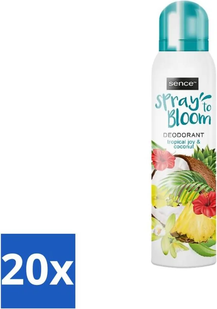 Sence - Gioia tropicale e cocco - Deodorante - Esotico - 150 ml - confezione risparmio - 20 pezzi