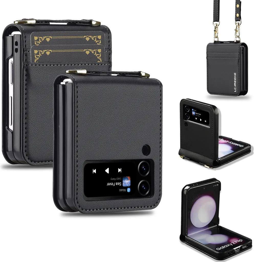 Cover Viaggio Samsung Z Flip3 5G Crossbody con Laccetto e Porta Carte