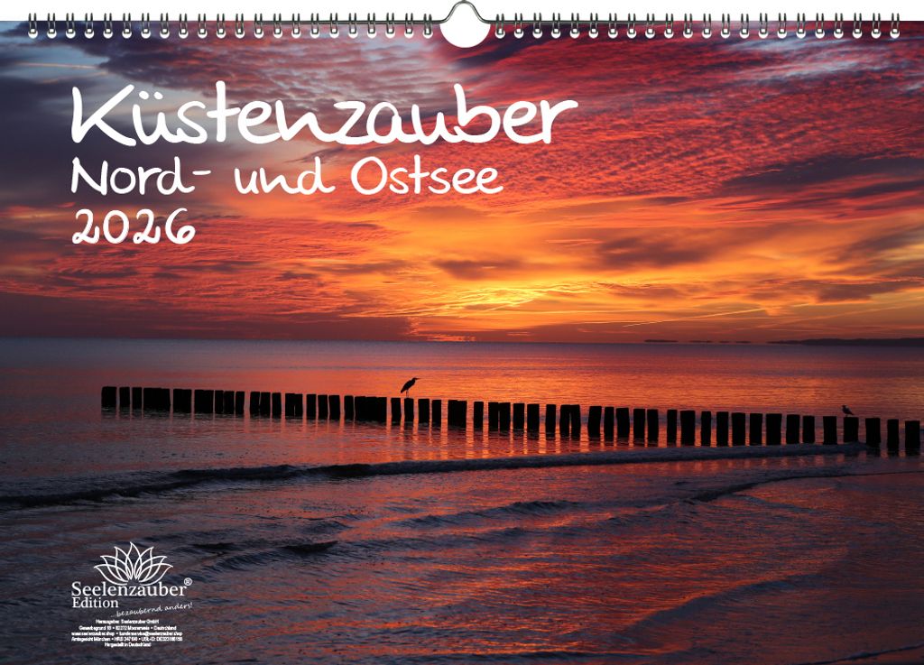 Küstenzauber Nord- und Ostsee DIN A3 Kalender für 2026 Urlaub Meer Küste - Seelenzauber