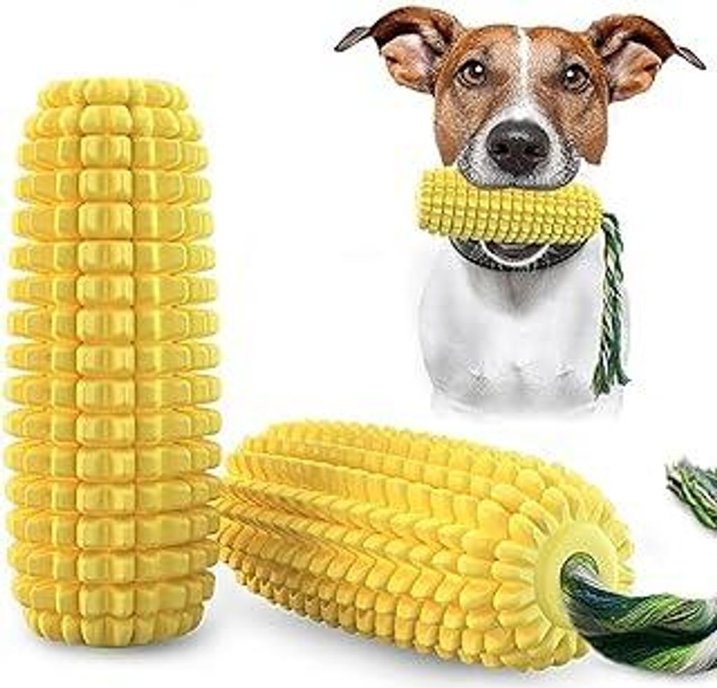 Hundespielzeug (Mais), Unzerstörbar Spielzeug Für Große Hunde Kauspielzeug Für Aggressives Kauen Robuster Langlebig Naturkautschuk Kauspielzeug...
