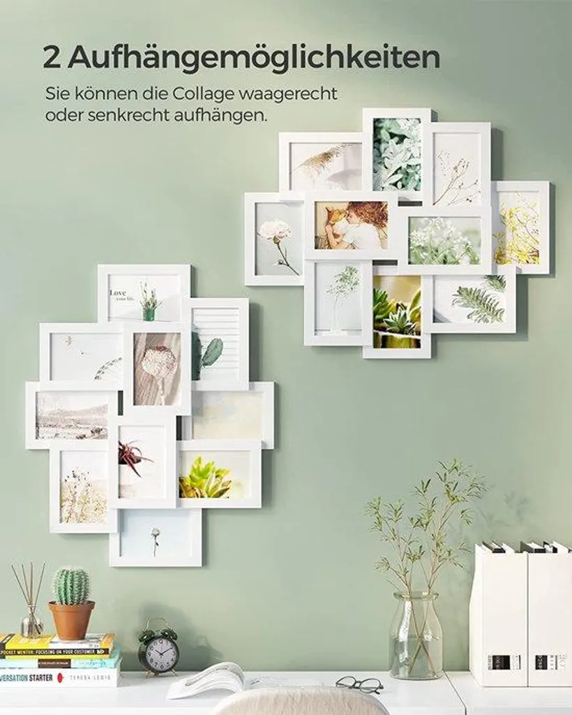 Cadre photo décoratif en bois naturel pour salon et décoration murale