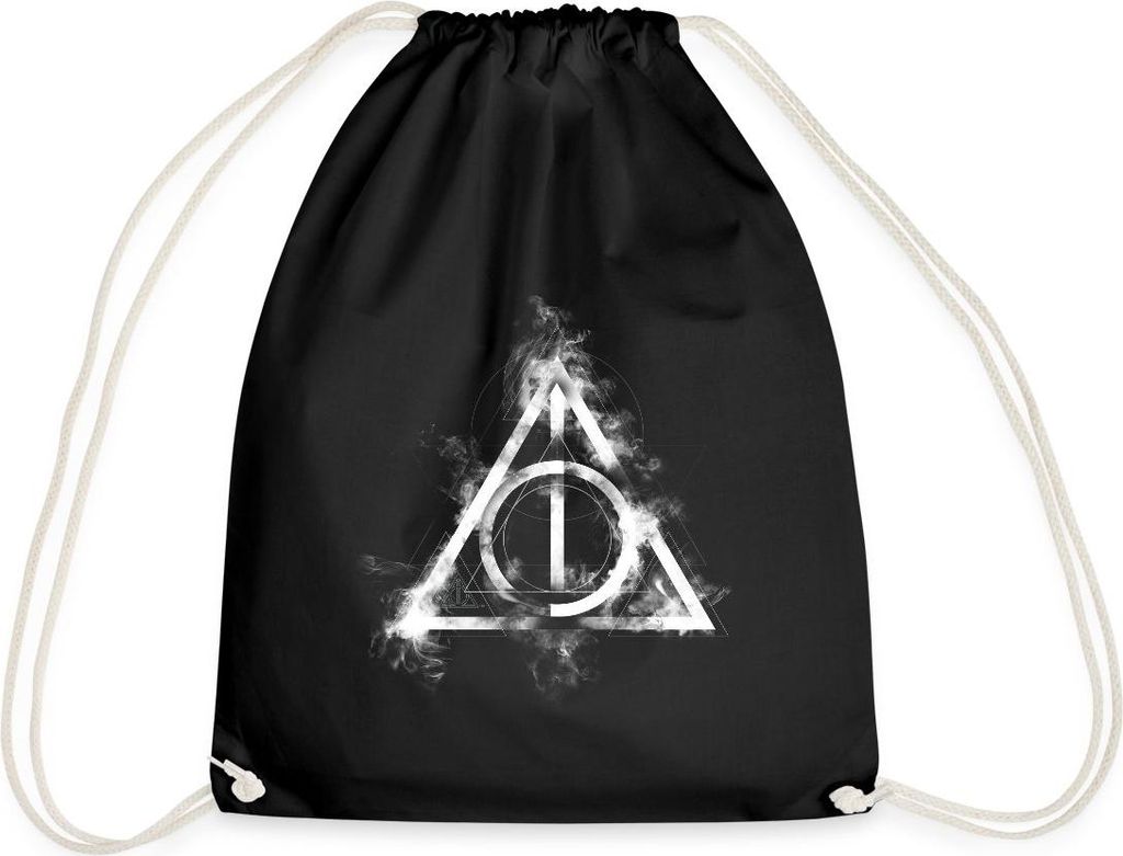 Spreadshirt Harry Potter Teil 7 Symbol Turnbeutel, One size, Schwarz
