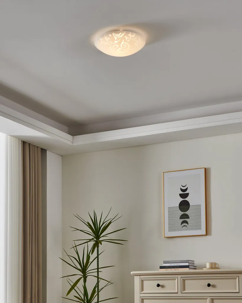Plafonnier Eglo 90043 Scalea 1 Blanc Ø315mm avec Douille E27 Design