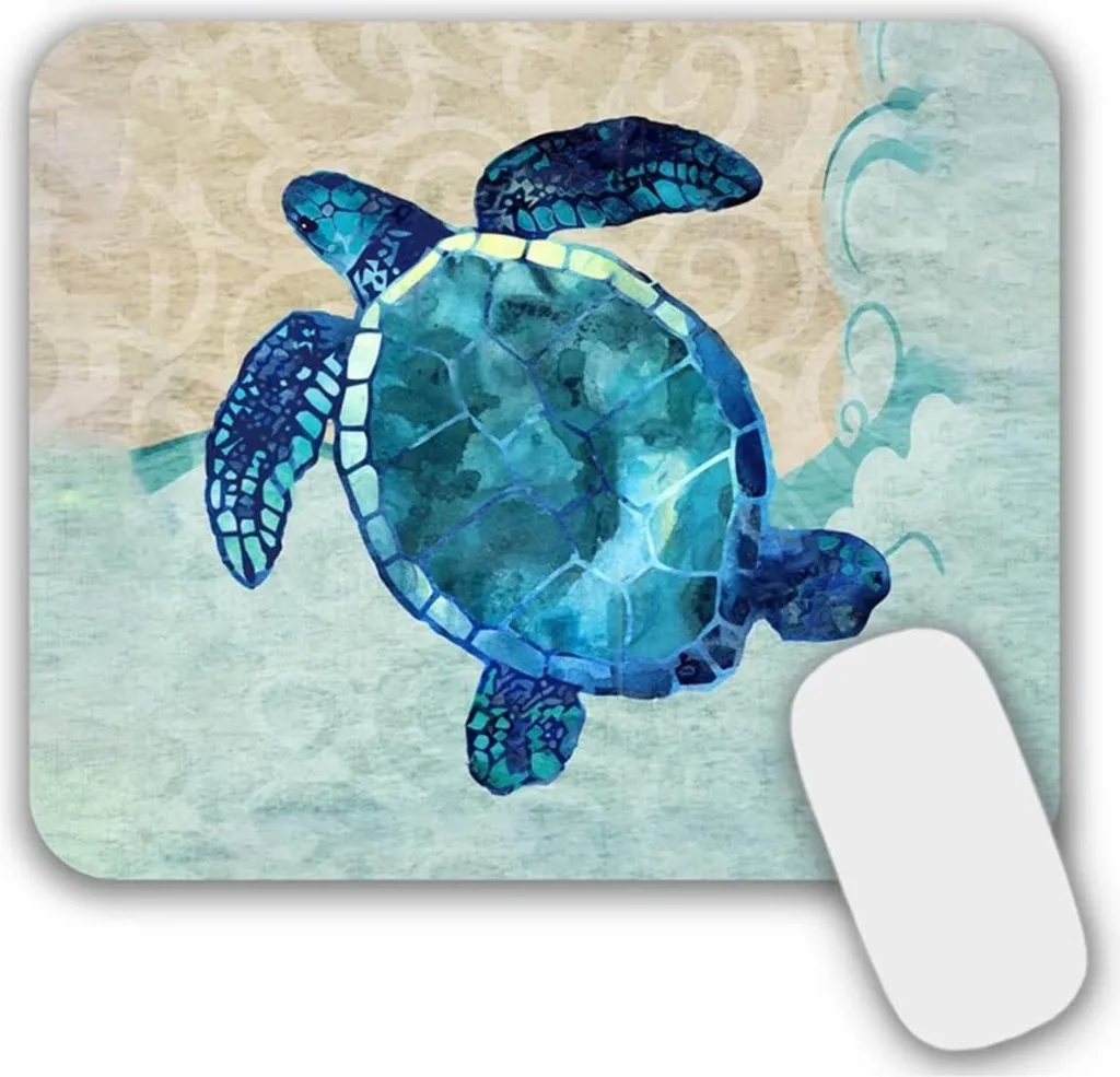 Tapis de Souris Petit Format Tortue Bleue pour Confort de Travail