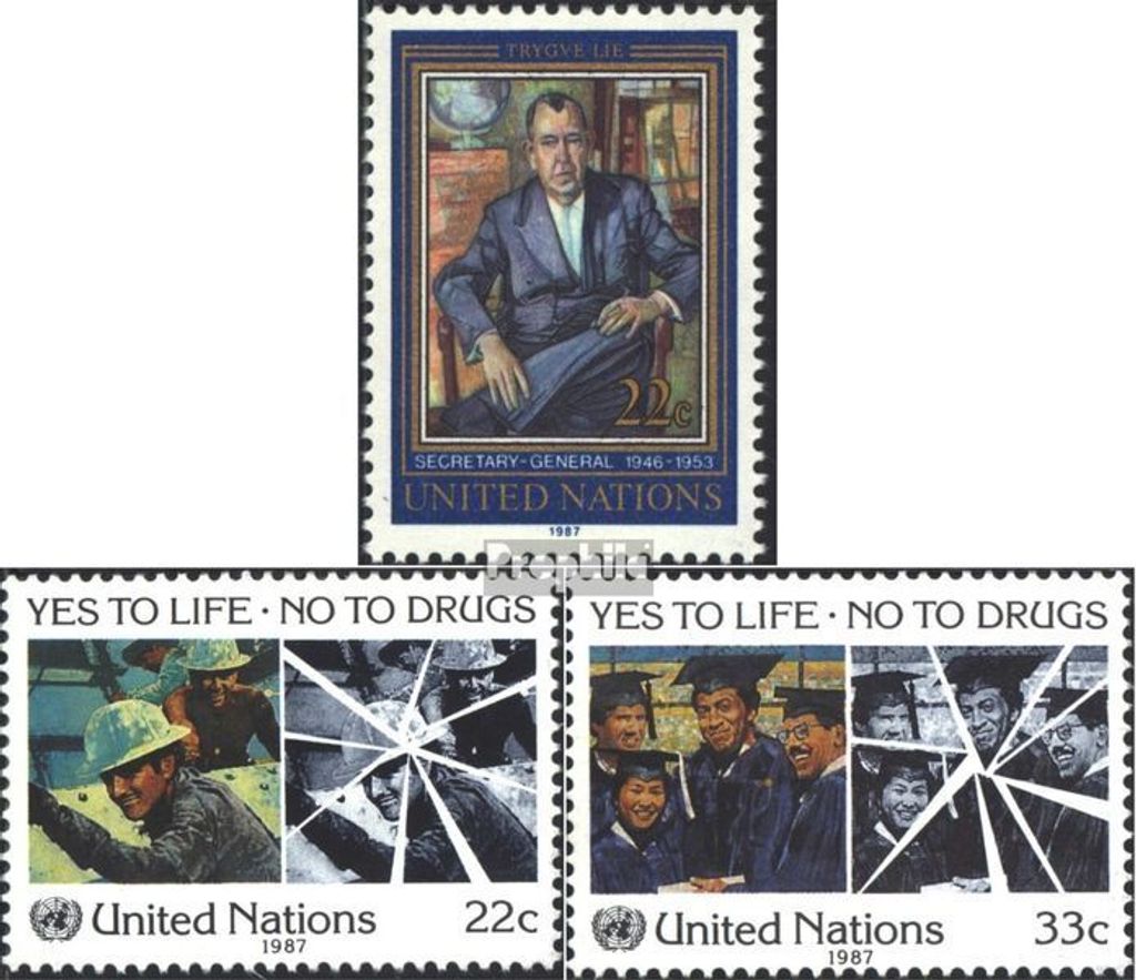 Briefmarken UNO - New York 1987 Mi 519,522-523 (kompl.Ausg.) gestempelt Sondermarken