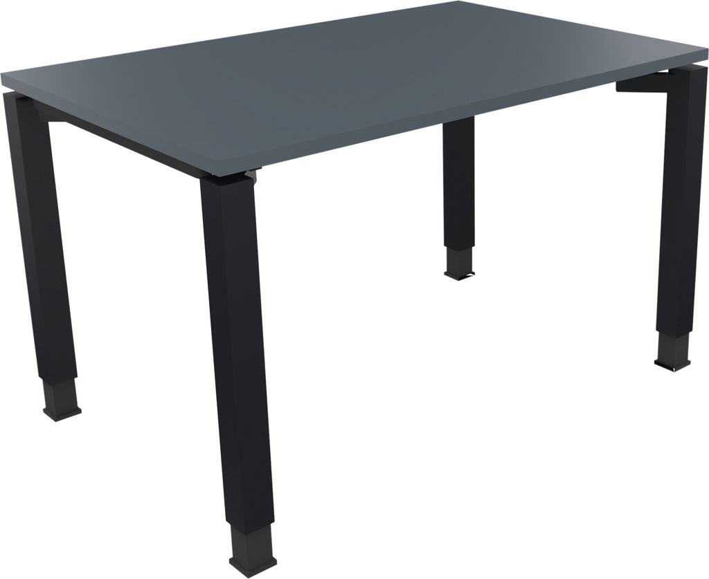 Schreibtisch Vierfuß Quadratrohr B1200xT800xH680-820 an/Lavagrau