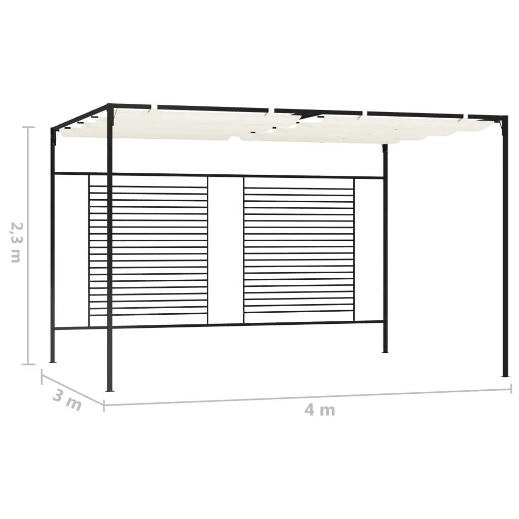 Abri de terrasse 3x4 m pour réception et repas avec toit modulable