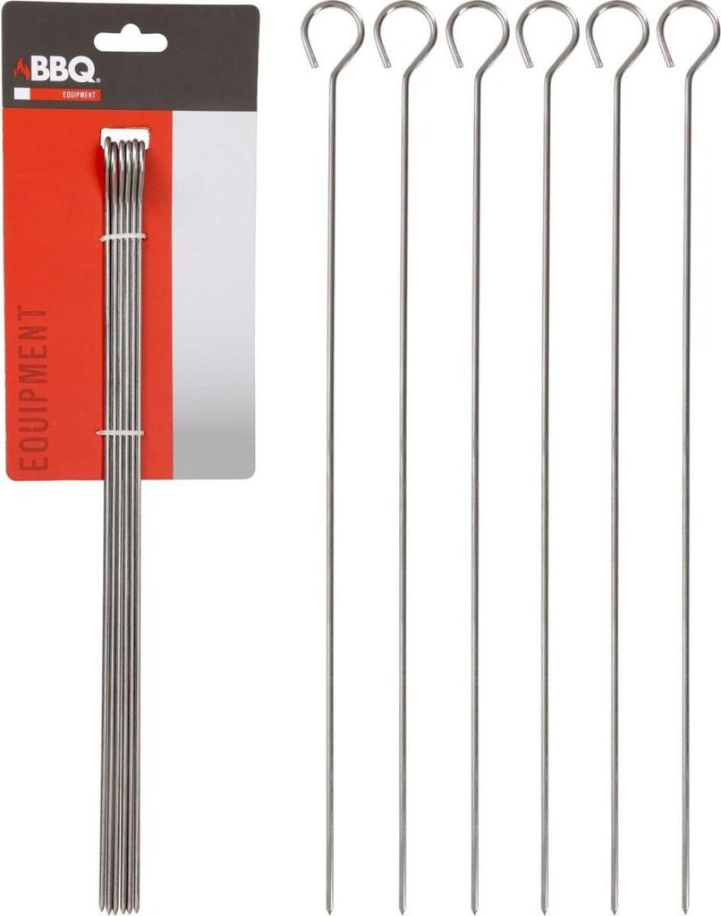 Schaschlikspieße 6 Stück Länge 35,5cm aus Edelstahl Produktbild 