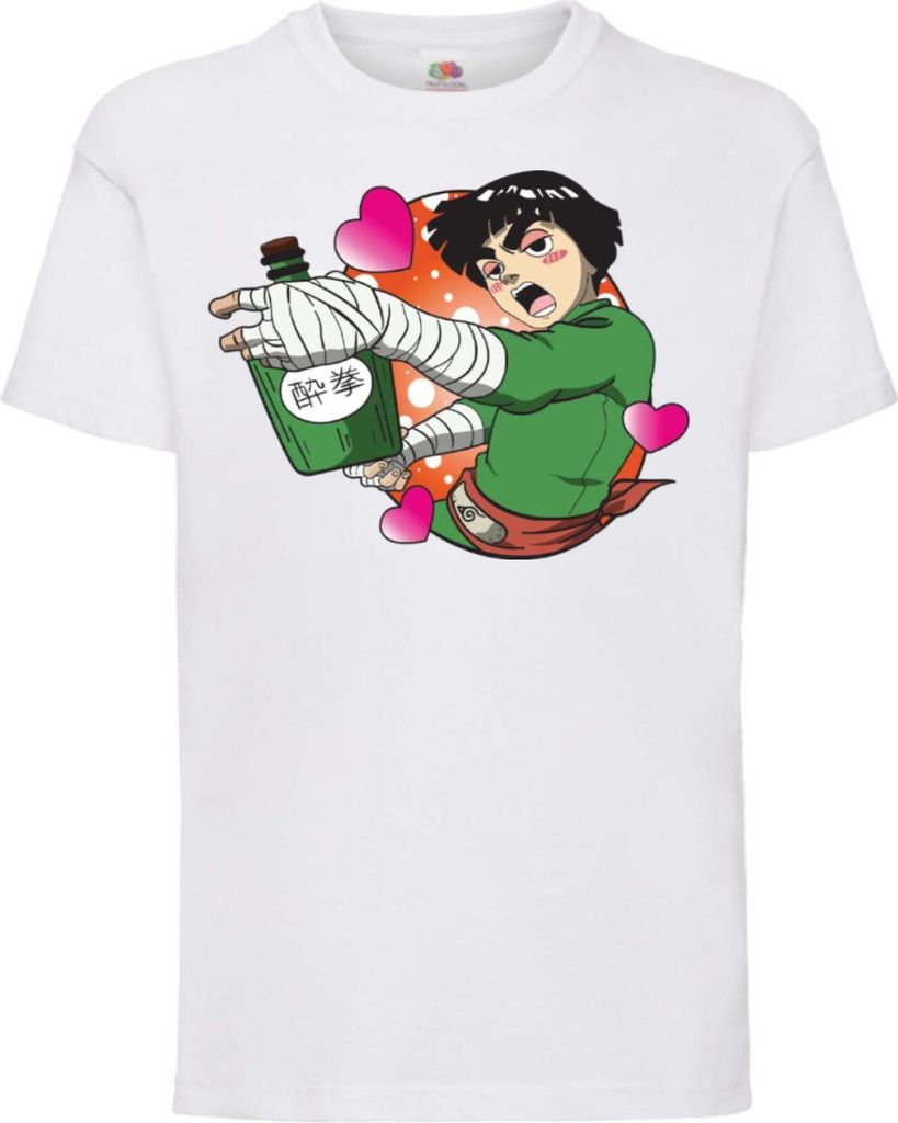 Kinder T-Shirt Naruto Rock Lee, 5-6 Jahr - 116 / Weiß