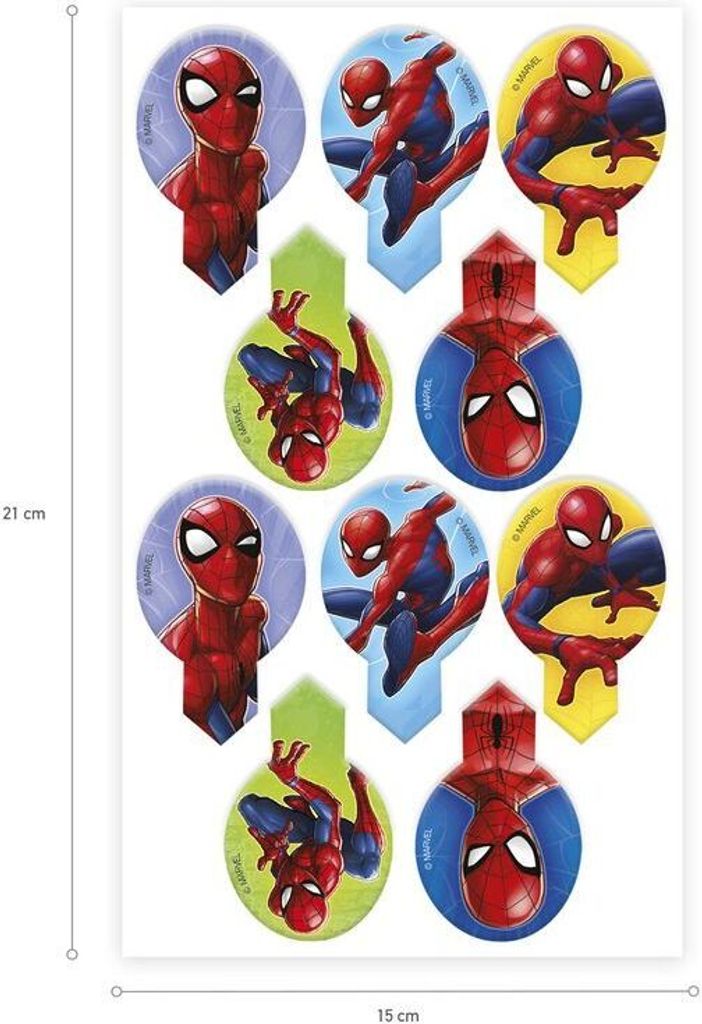 12 Spiderman Dekopicker aus Esspapier Produktbild 6
