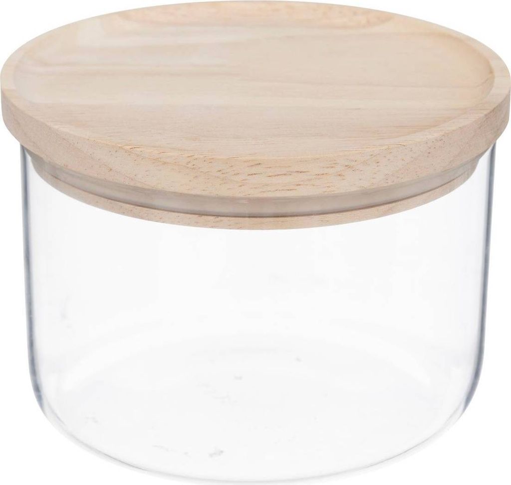 Einmachglas "hermet" 0,65l aus glas mit hermetischem deckel aus gummibaumholz - 5 five simply smart