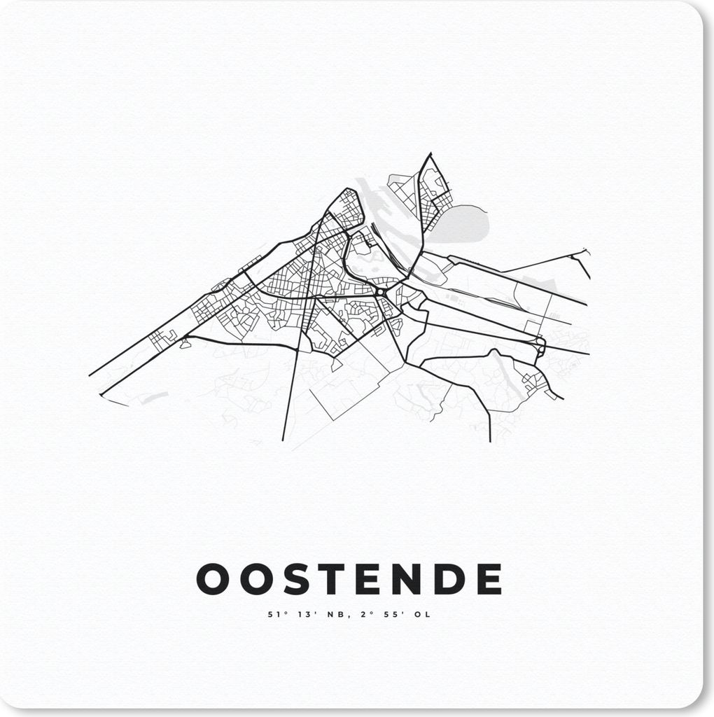 MuchoWow® Mauspad Mousepad Belgien - Ostende - Stadtplan - Produktbild 