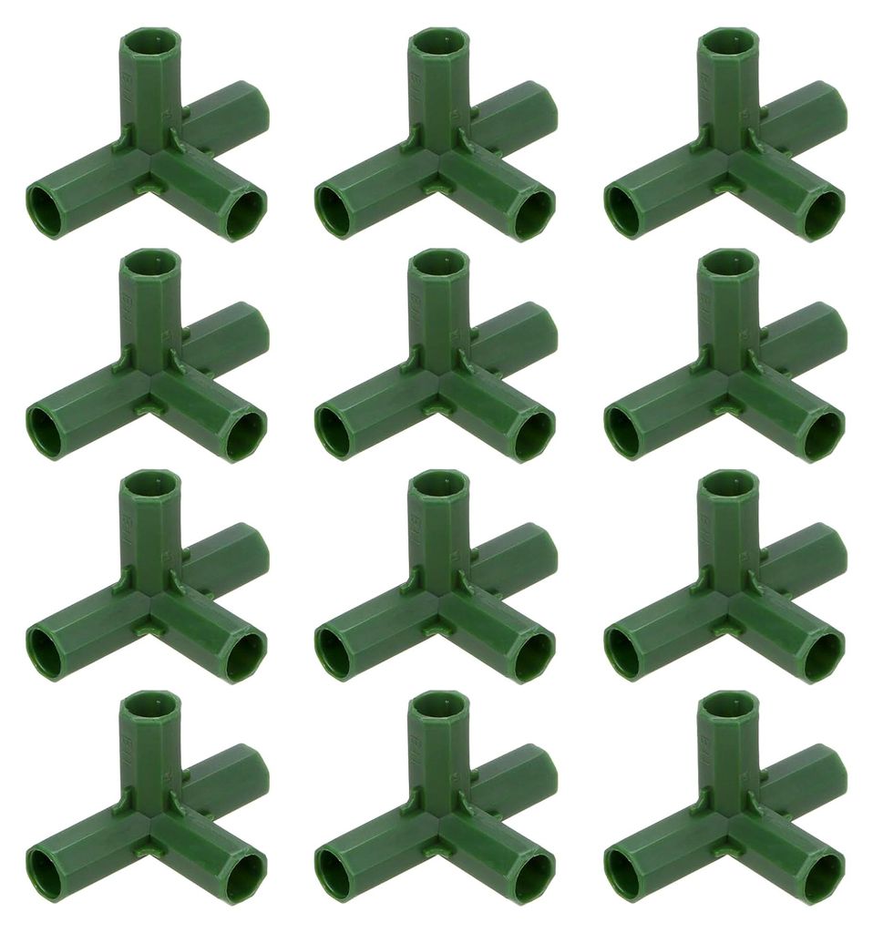 12 Stück 11mm Gewächshausrahmen-Verbindungsstücke, 4-Wege-Winkelrohrverbinder für Gartenanwendungen