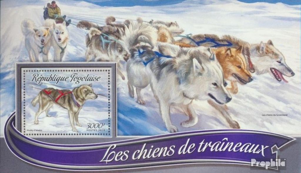 Briefmarken Togo 2016 Mi Block 1305 (kompl. Ausgabe) postfrisch Schlittenhunde
