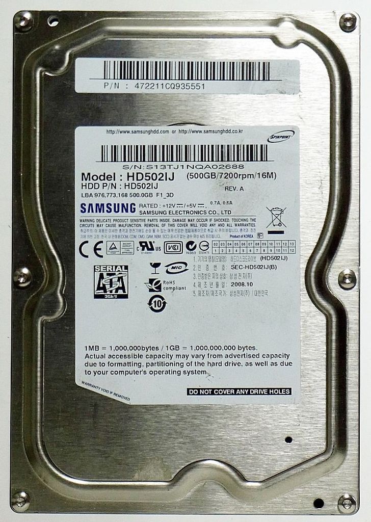 500GB HDD Samsung HD502IJ SATA ID12390