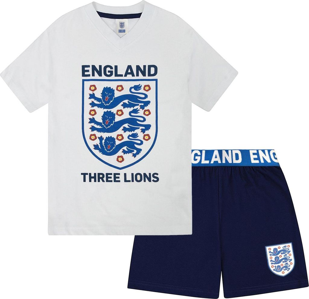 England FA - Schlafanzug mit Shorts für Jungen GF659 (152-158) (Weiß)