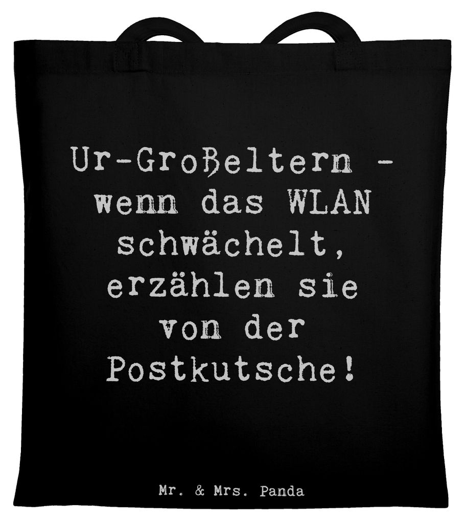 Mr. & Mrs. Panda Tote Bag Spruch Ur-Großeltern Geschichten - Schwarz - Geschenk, dokumententasche, Ahnen, Anekdoten, Familie, Nostalgie, Verwandte...
