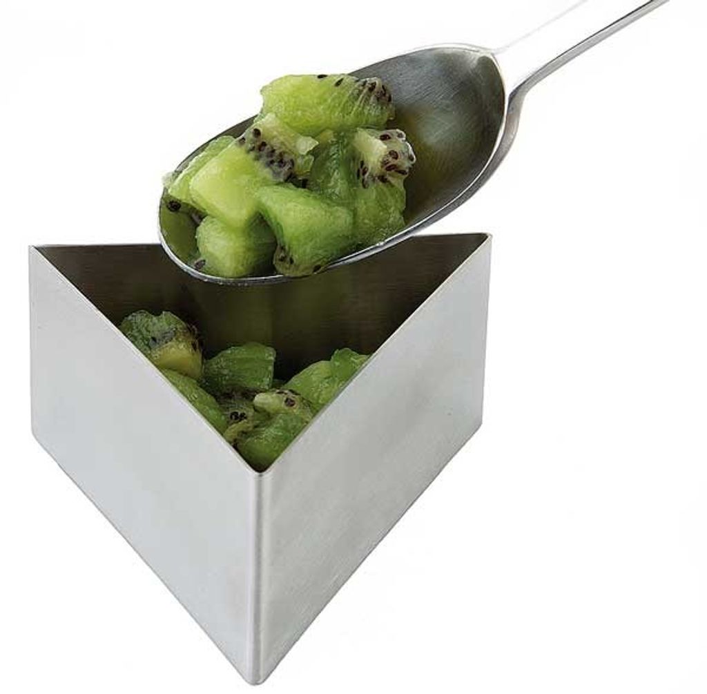Schaumspeiseform Mousse Speise Dessert Ring Form Dreieck Edelstahl 8,5/ H 4,5 cm