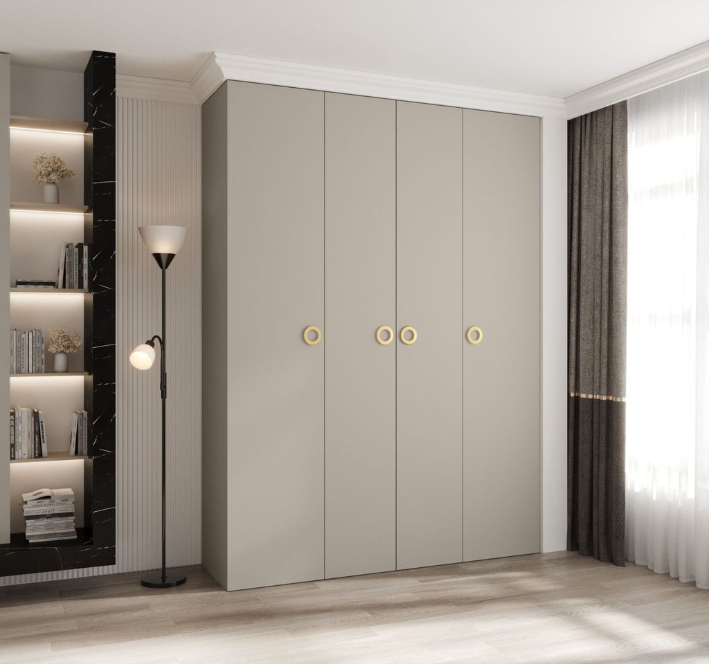 Kleiderschrank mit Regalen 180/50 LORENA 1 - Kaschmir / Gold