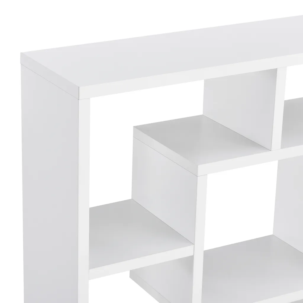 Étagère rétro blanc mat 8 compartiments pour déco et livres 85cm