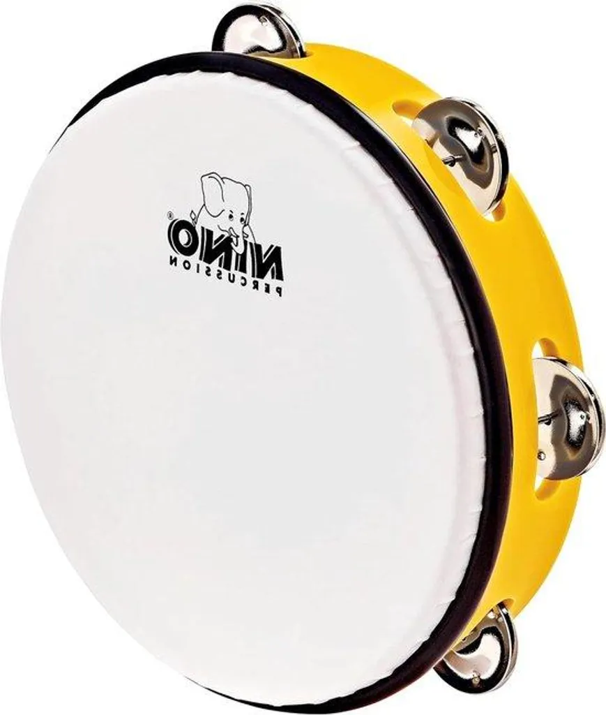 Tambourin de Percussion Scolaire 8 Pouces NINO51Y en Plastique Jaune