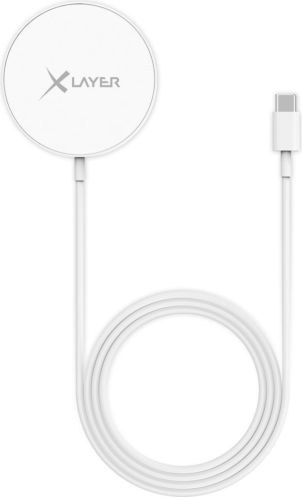 Xlayer Ladegerät MagFix Pro Magsafe Wireless Charging Pad kompatibel 15W Weiß