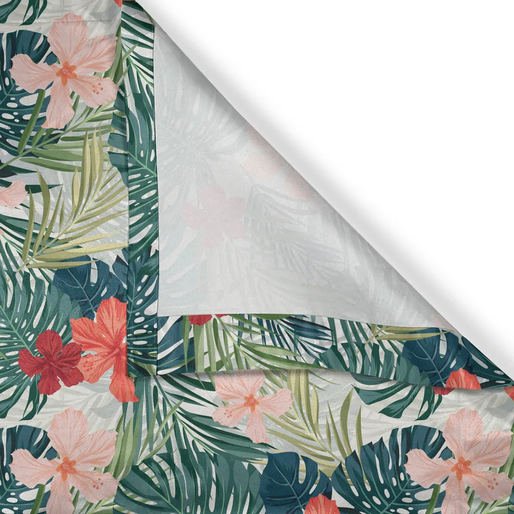 Tende in Raso ABAKUHAUS 280x175 cm Hibiscus Verde Scuro Luxury - 4