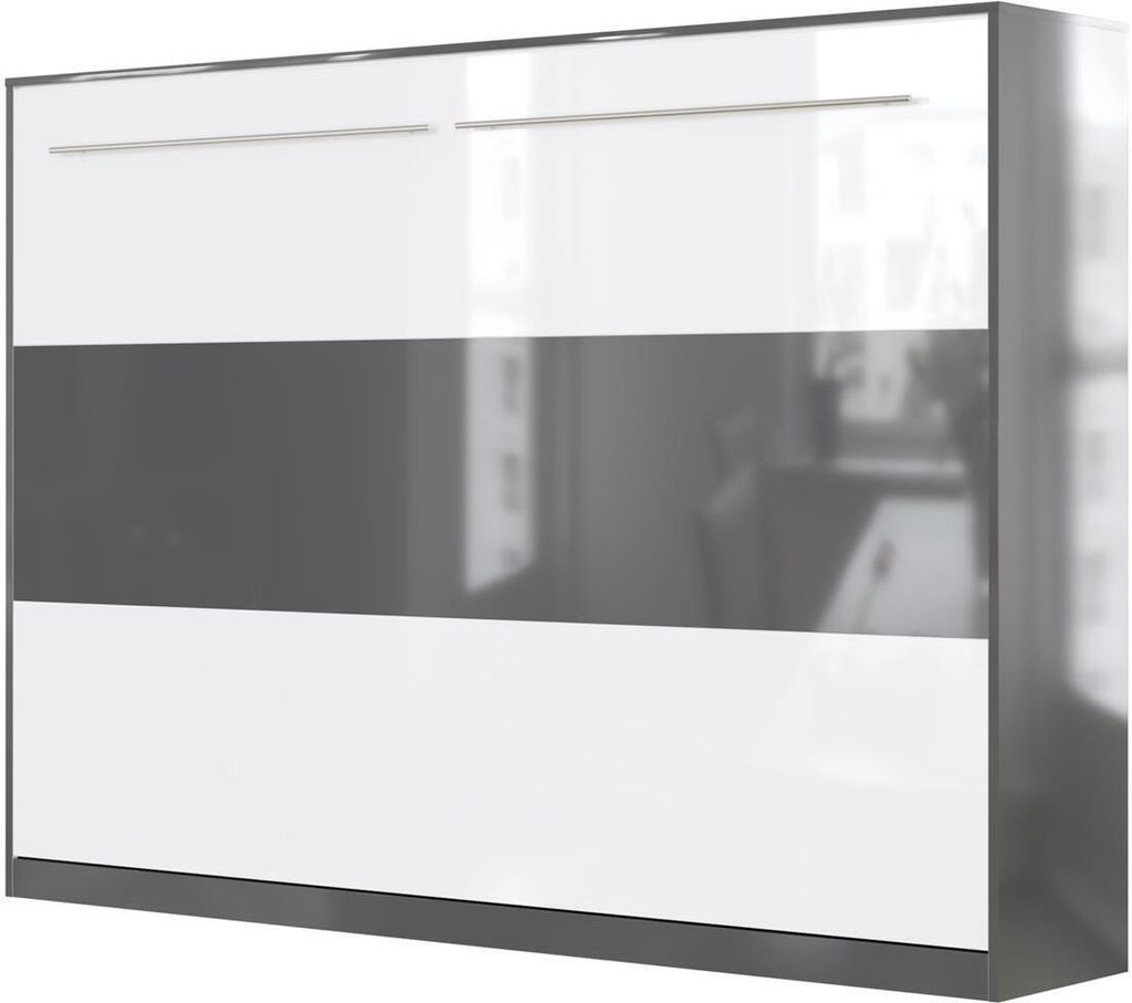 SMARTBett Standard Komfort Lattenrost 140x200 Horizontal Komfort Anthrazit Hochglanz/Weiss & Anthrazit Hochglanz