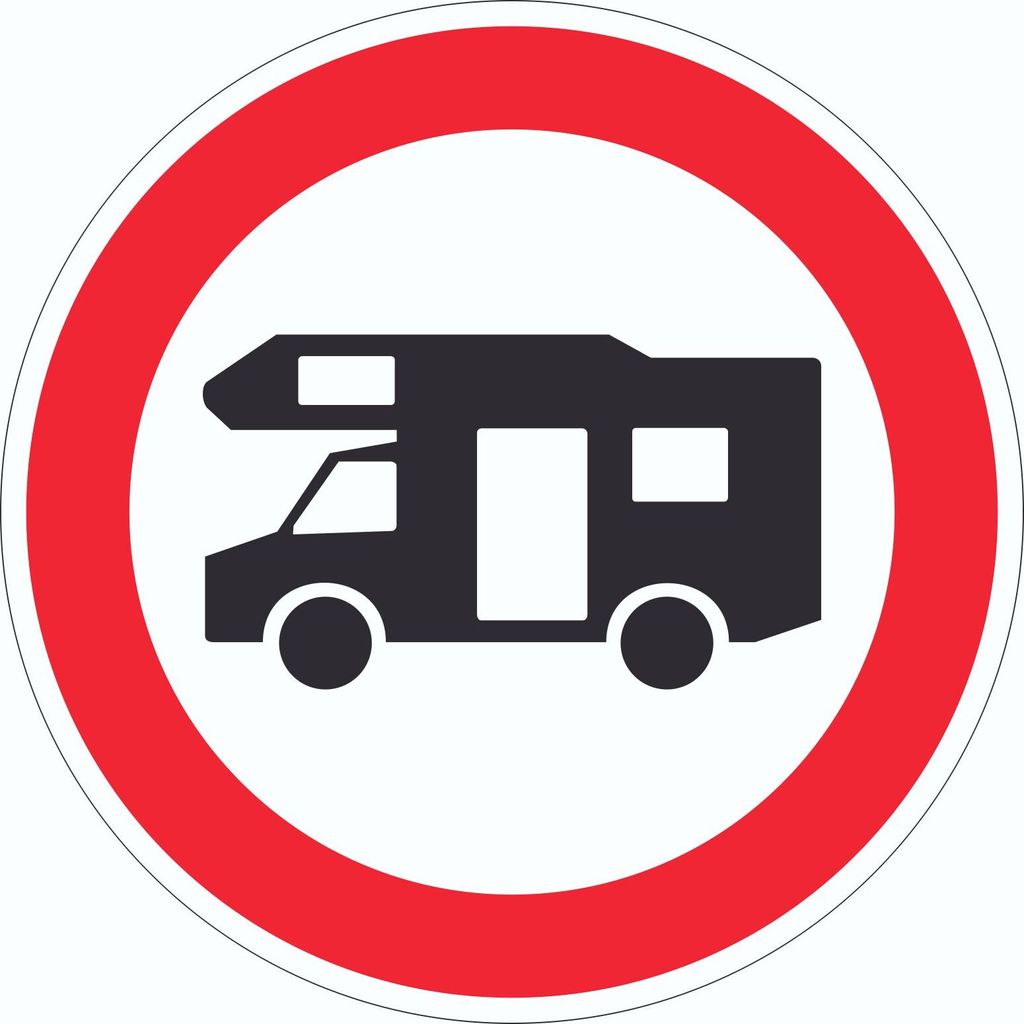 Wohnmobil Durchfahrt verboten Aufkleber Kreis Ø150mm