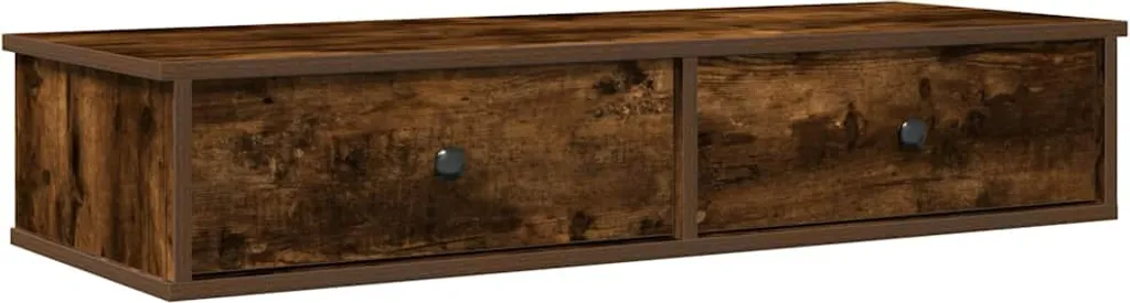 Scrivania Sospesa 100cm Rovere Fumé con Cassetti | Postazione Smart