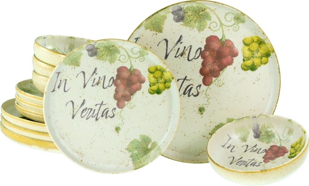 CreaTable, 24222, Uno In Vino Veritas, Tellerset 12-tlg, Produktbild 