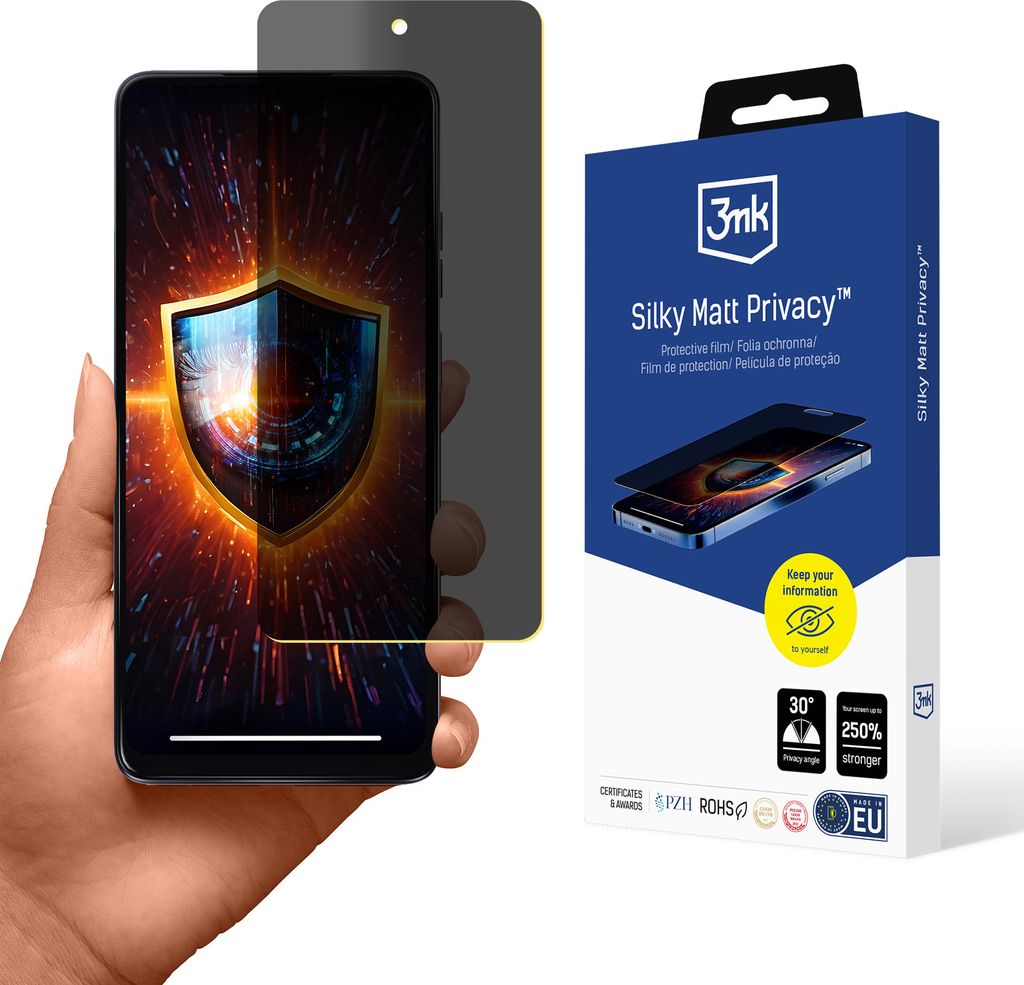 3mk Display Schutzfolie Privatisierung Film Handyfolie Silky Matt Privacy für Motorola Moto G24 Power