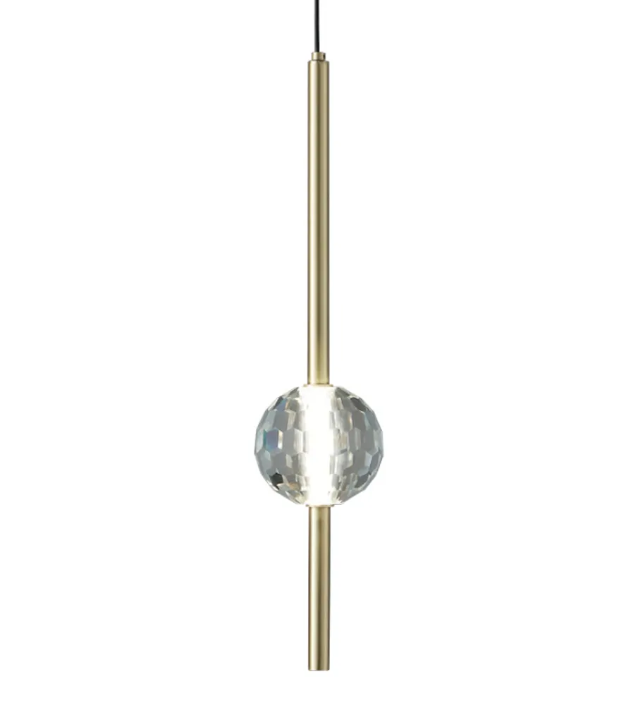 Lustre LED Cristalita or et cristal, suspension chic pour salon luxe