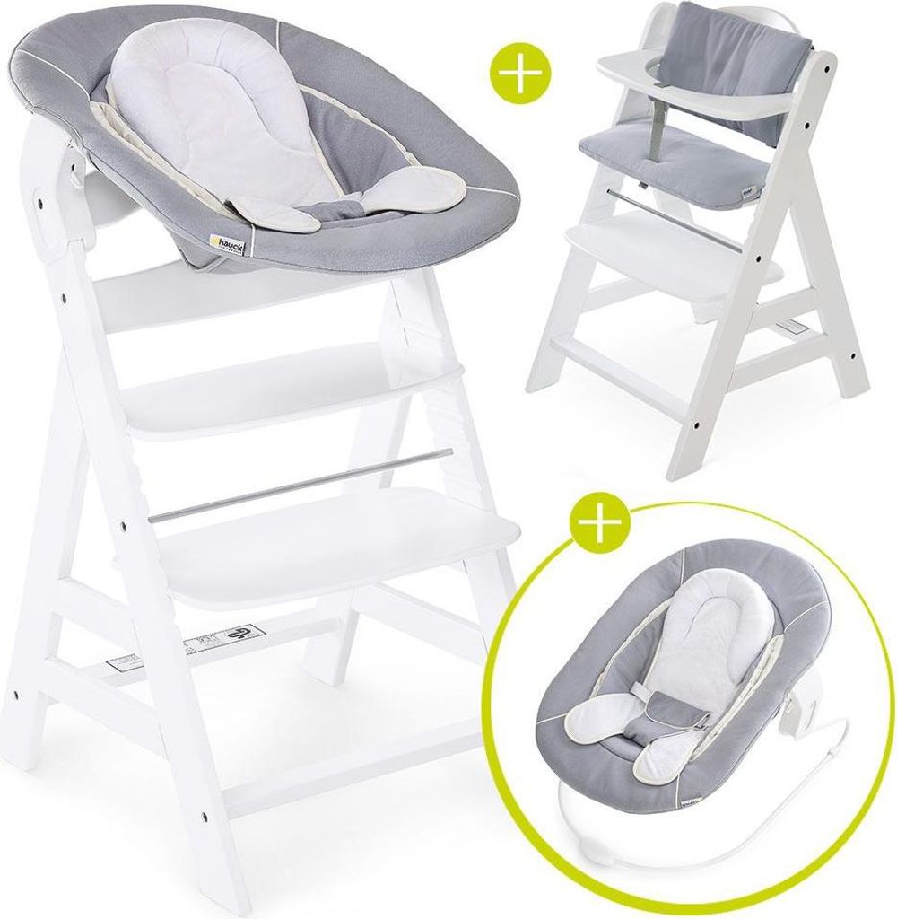 Hauck Alpha Plus White Newborn Set - 4-tlg. Hochstuhl