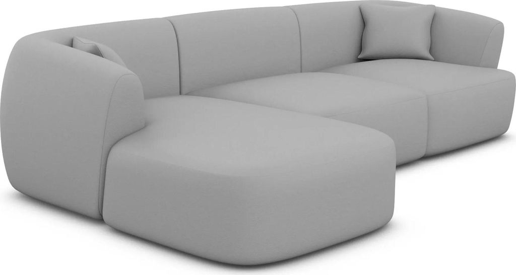 Kunstleder L-Form Sofa Elvira Hellgrau Links
