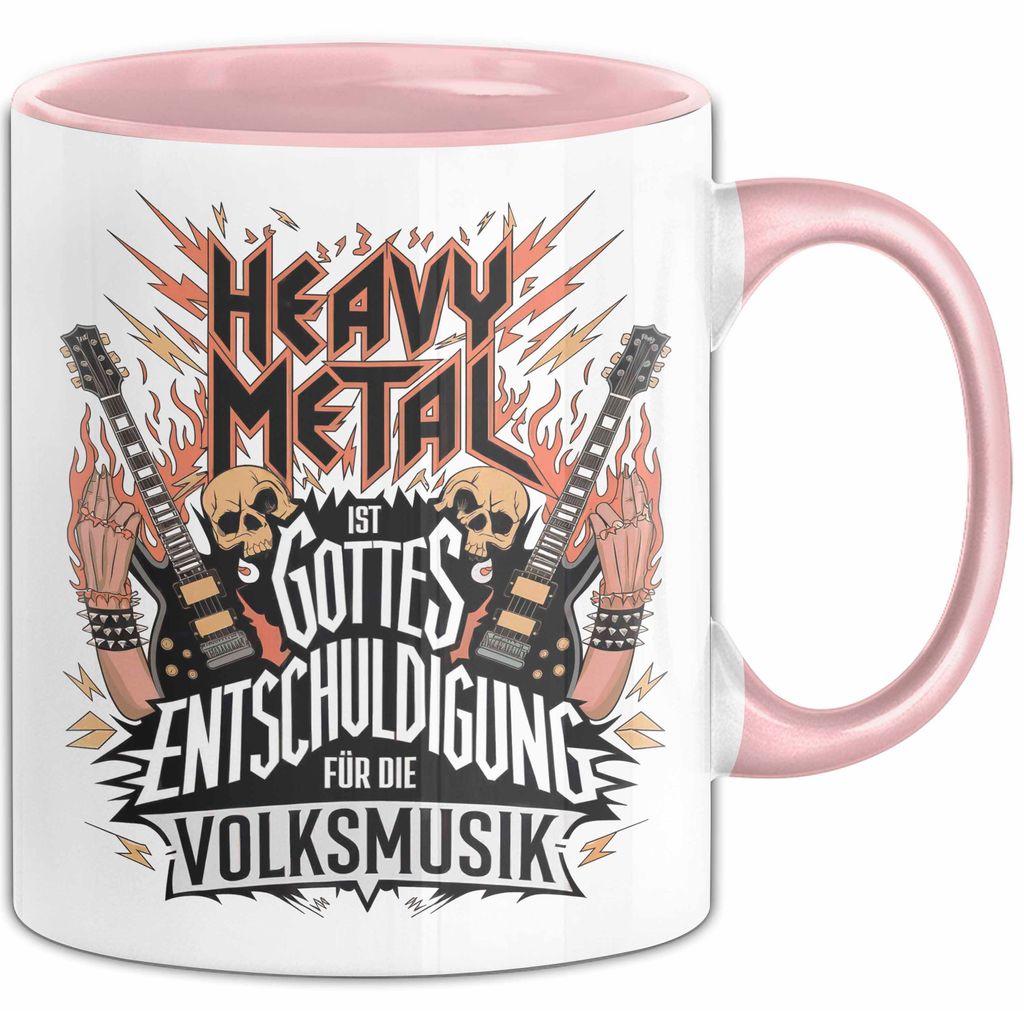 Heavy Metal Tasse Geschenkidee Gottes Entschuldigung (Rosa)