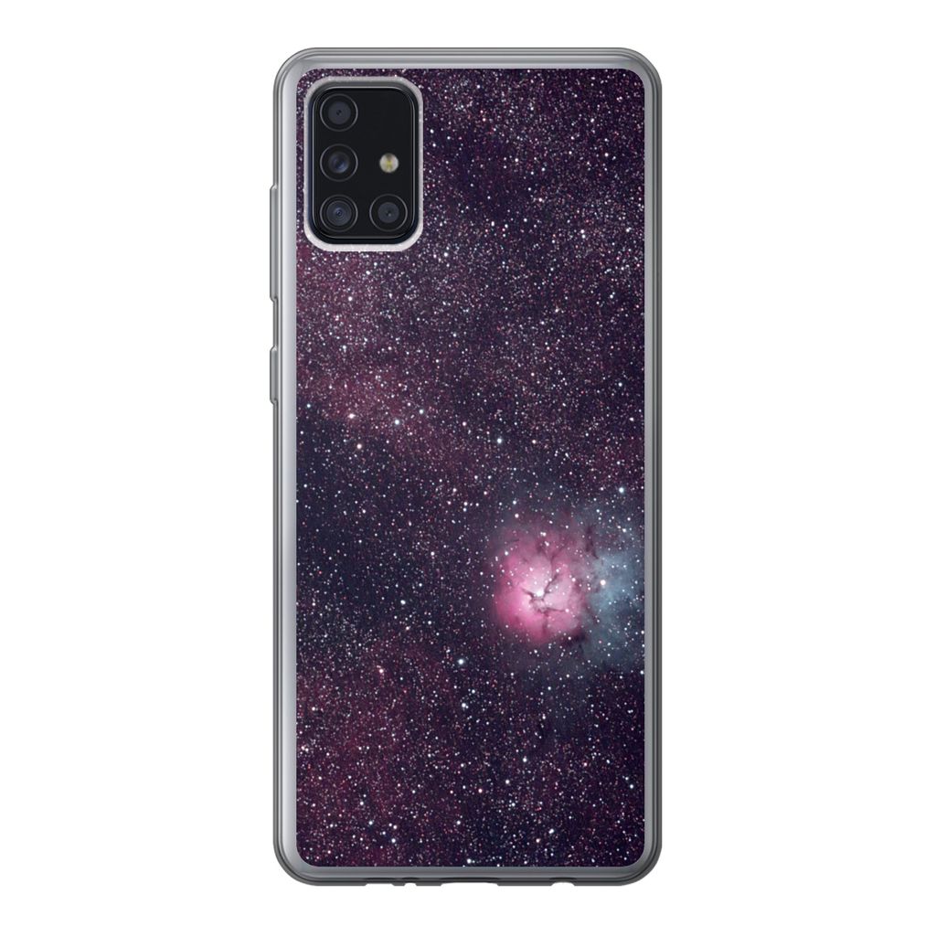 MuchoWow Handyhülle Schutzhülle Hülle für Samsung Galaxy A52 5G Universum - Sterne - Rosa - Jungen - Mädchen - Kinder Silikon Softcase Handy...