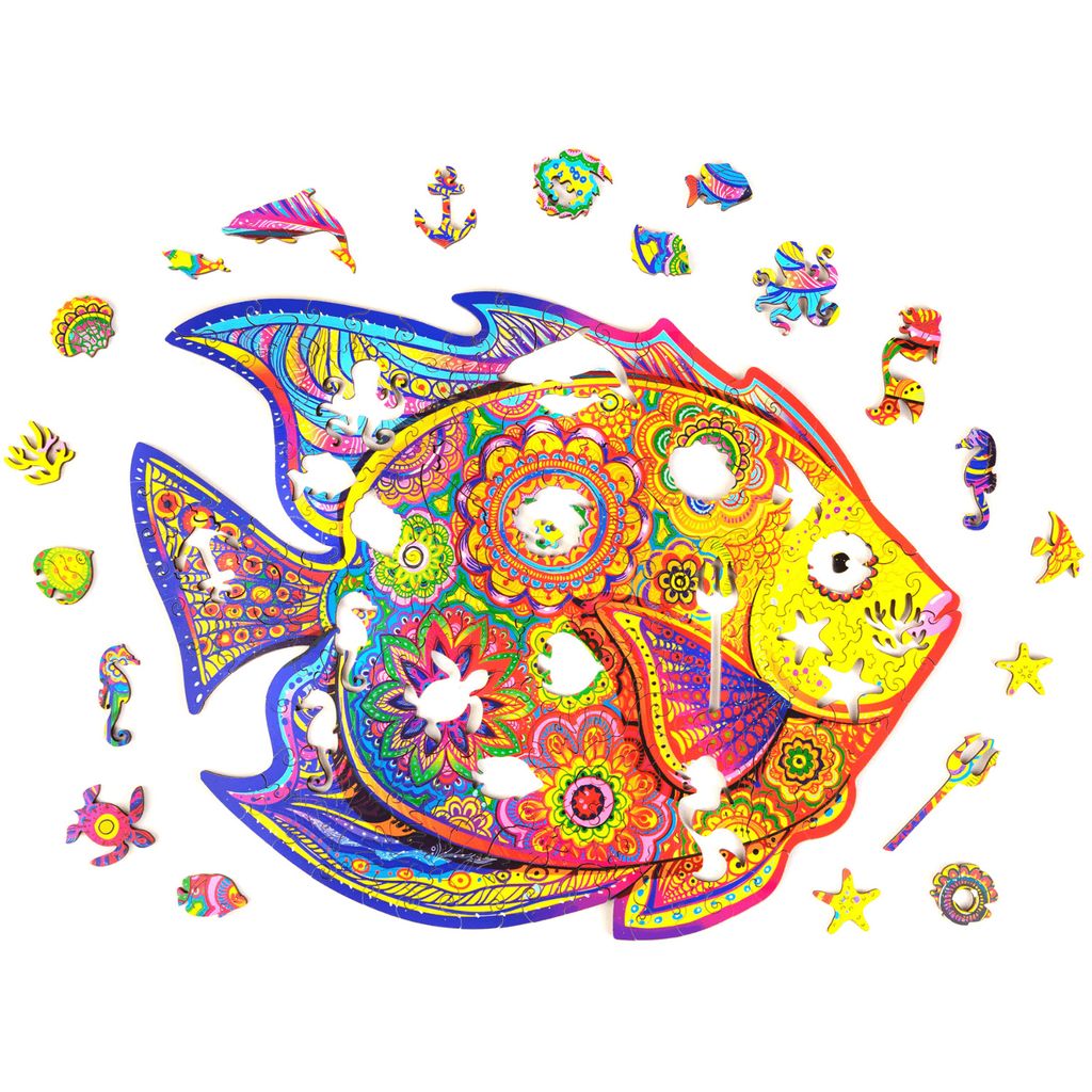 UNIDRAGON Shining Fish 23 x 18 cm 106 Teile Holz-Puzzle Produktbild 2