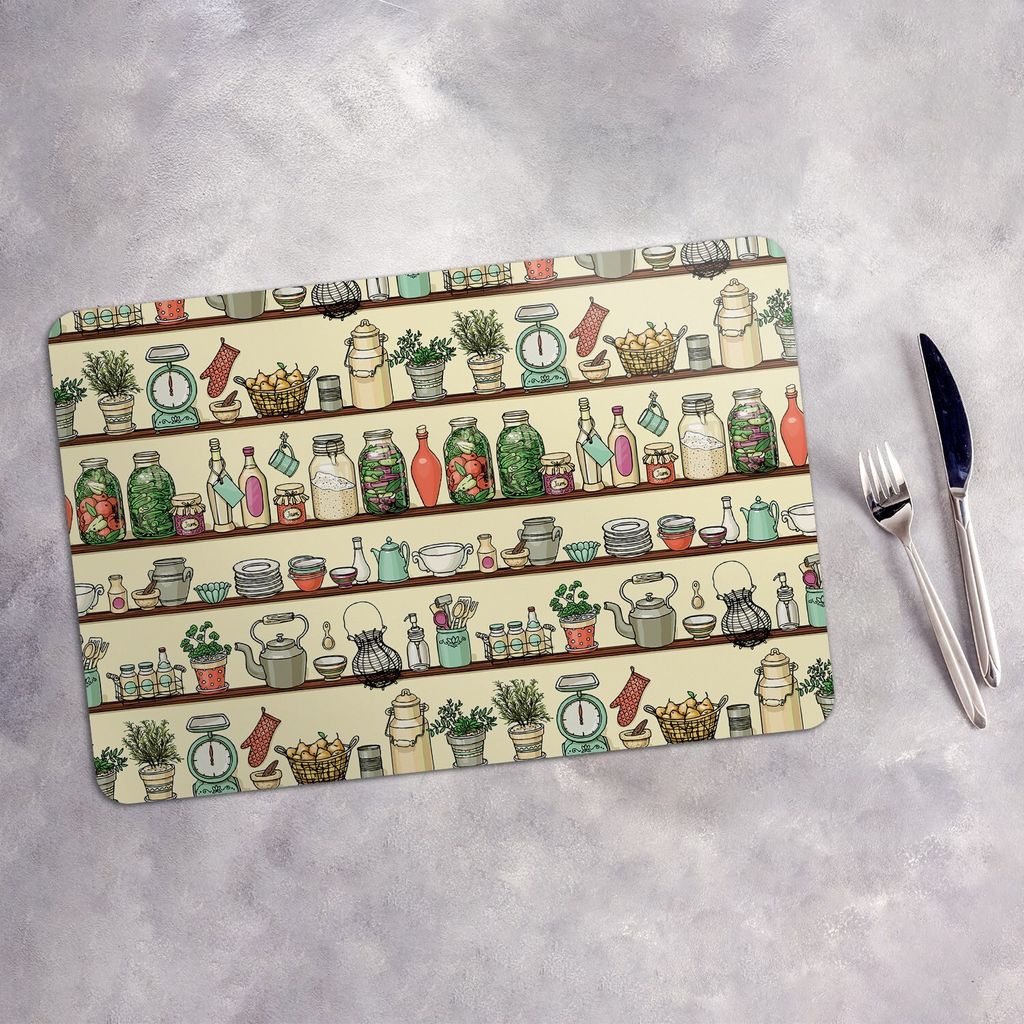 Tischset 6x45x30 cm + 6x10fi cm Platzset Tischmatte Platzmatte Untersetzer - Platzdeckchen Tischset Platzset Kochartikel Speisen und Gerichte