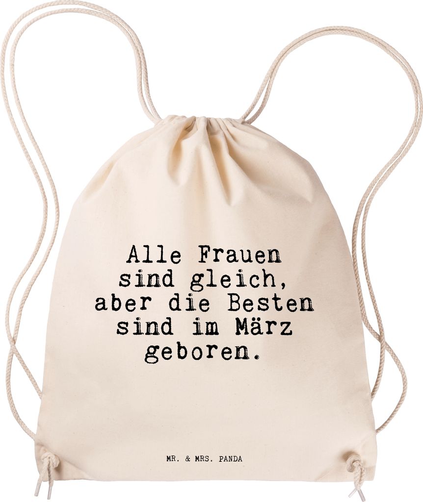 Mr. & Mrs. Panda gymnastiktasche Alle Frauen sind gleich,... - Transparent - Geschenk, Jutebeutel, Geburtstagsgeschenk, März, Säckchen, wander ru...