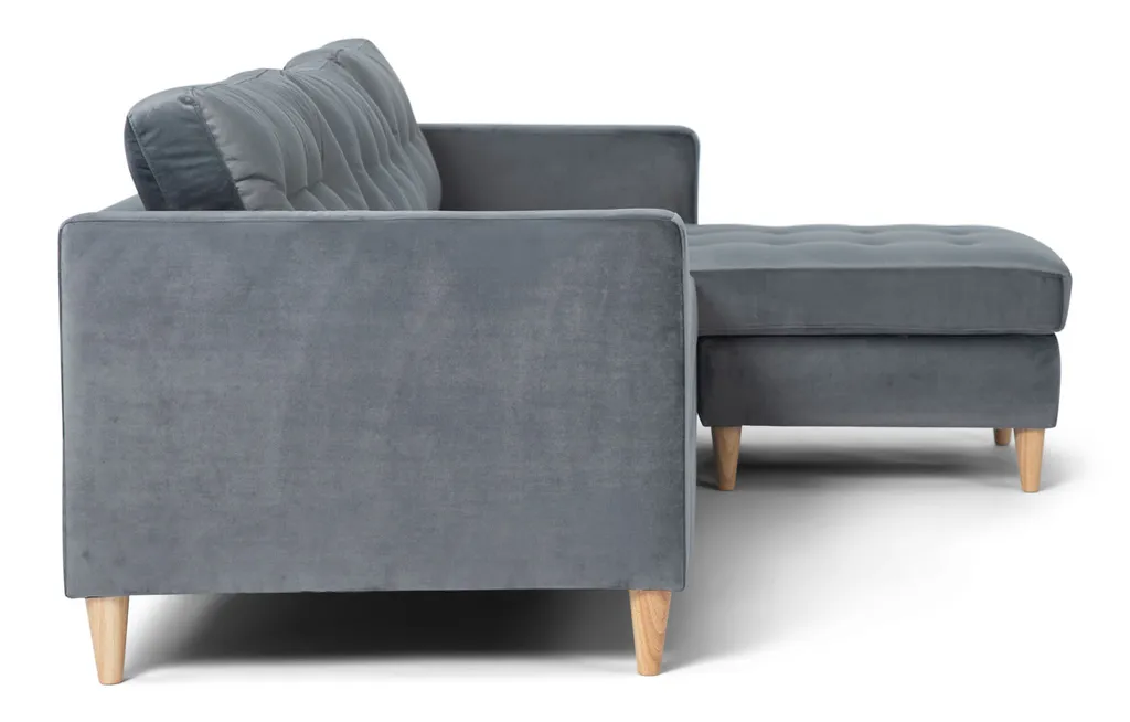 Canapé velours modulable gris Marino BA3 pour petit espace - 3