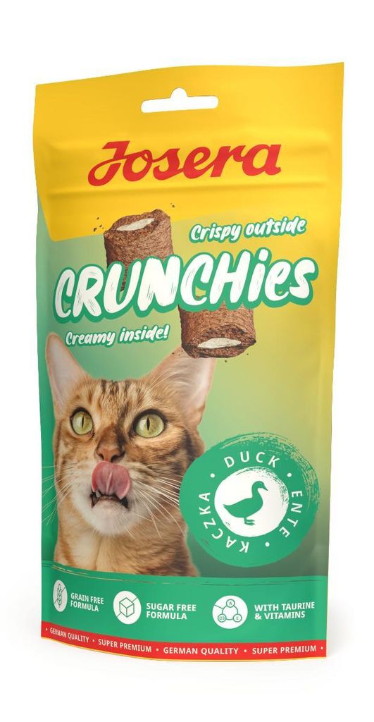 Josera Katzensnack Crunchies Duck 60g - knackiger Snack mit Ente für Katzen