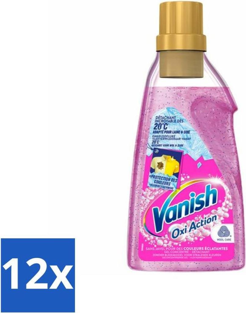 Vanish – Fleckenentferner – Oxi Action Wash Booster Gel – Für Buntwäsche – 750 ml - Vorteilspack - 12 Stücke