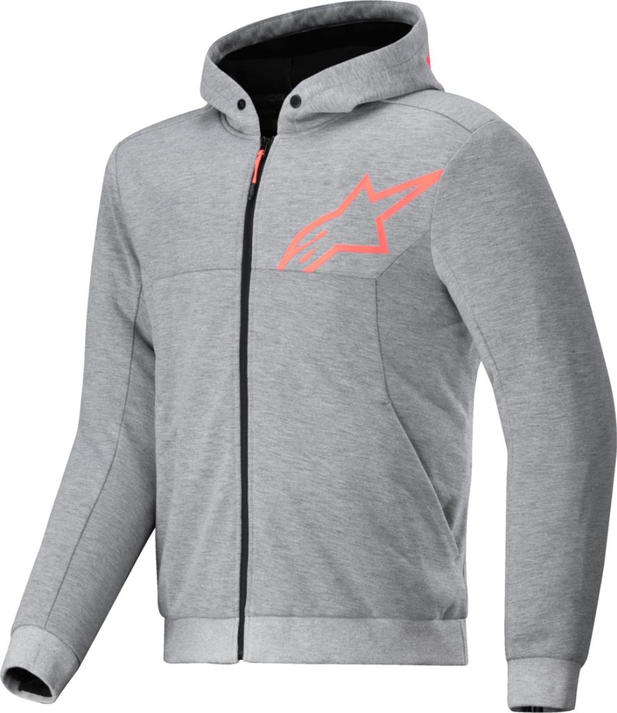 Alpinestars Chrome V2 Sport Motorrad Zip Hoodie, grau/rot, M