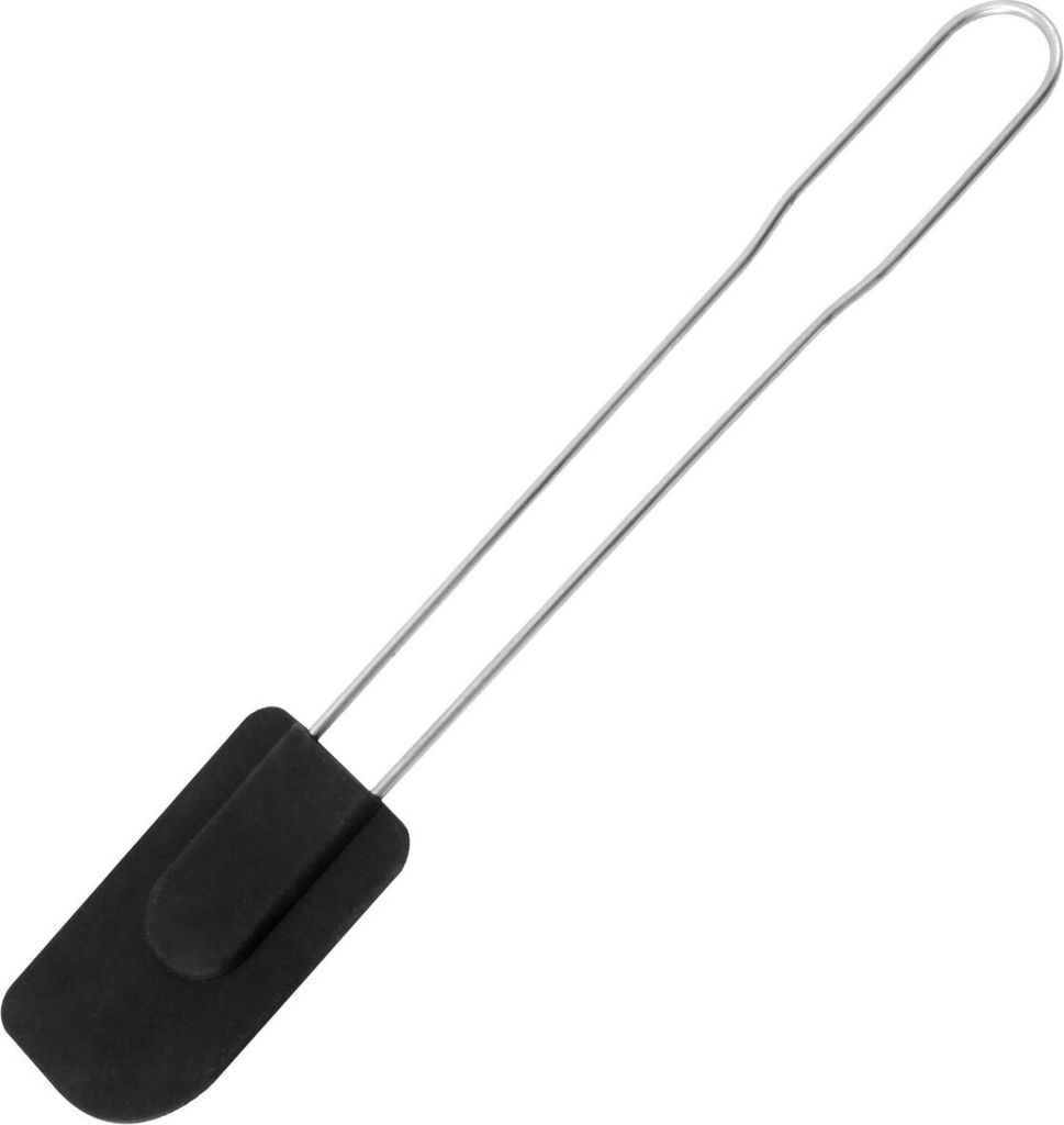 FMprofessional Teigschaber 28 x 1 x 5 cm, Küchenschaber aus Edelstahl mit Funktionsteil aus Silikon, zum Verstreichen und Ausschaben (Farbe: Schwa...