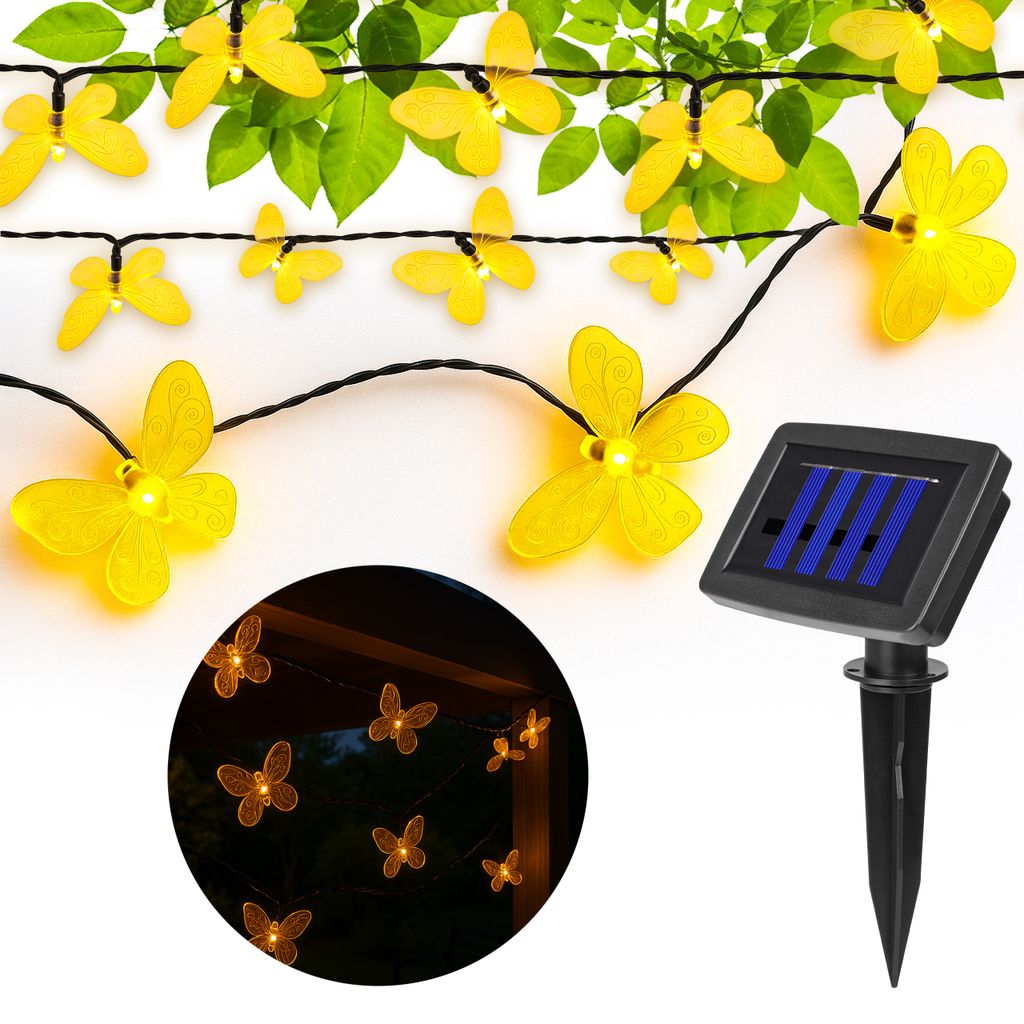 MasterLED Solar Lichterkette Schmetterling 20 LED – 3000K Produktbild 